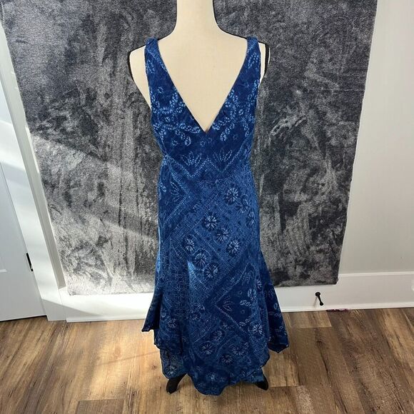 Polo Ralph Lauren Asymmetrical Sleeveless Blue Patchwork Dress Lined Women's 12 - Picture 6 of 14